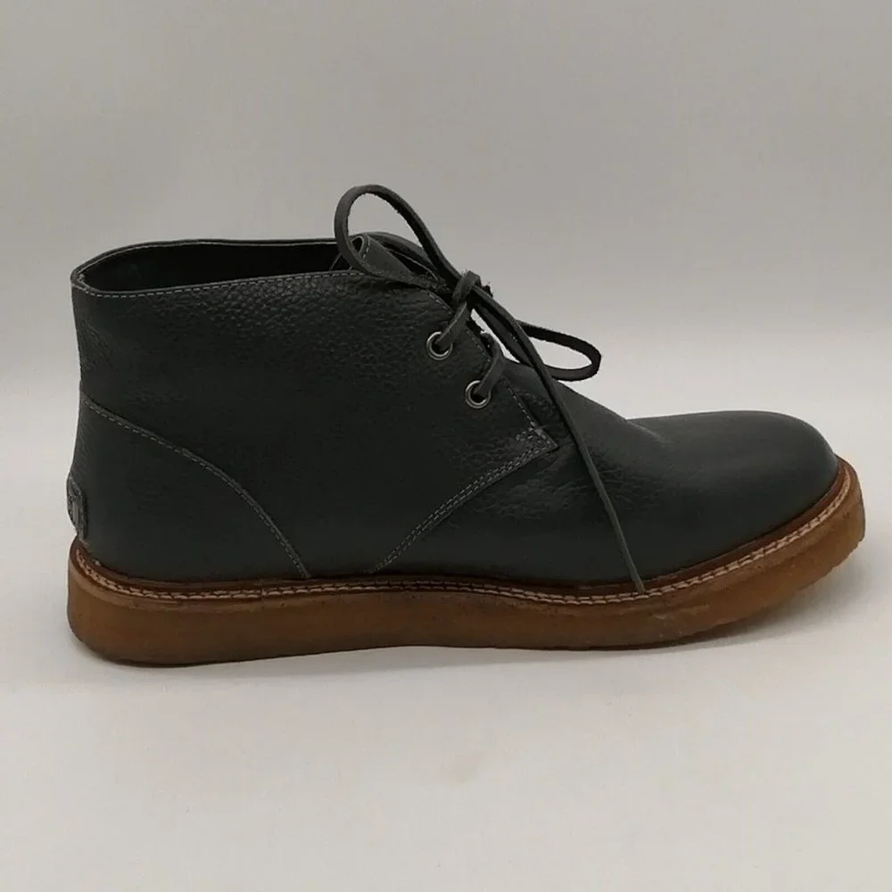 Australia Luxe Collective‎ Mens Lincoln Chukka Boots Gray Leather Lace Up Fur 9